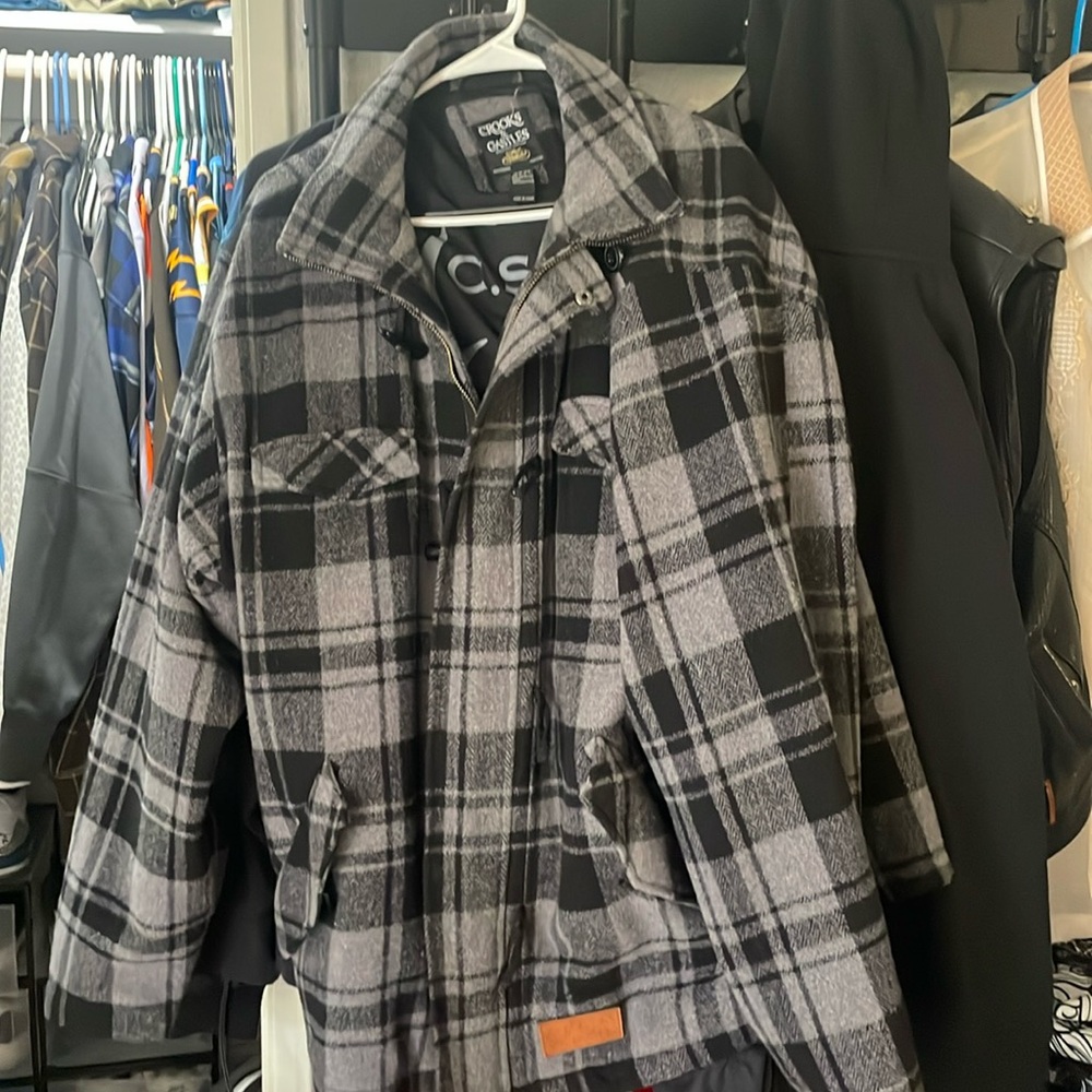 Crooks castles plaid peacoat
